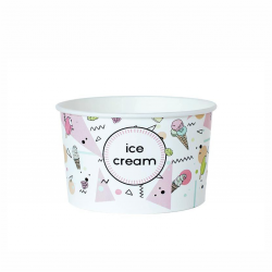 Miseczka papierowa na lody z nadrukiem "Ice Cream" 360ml
