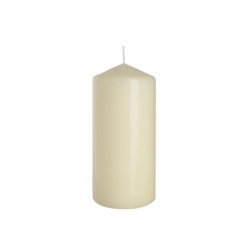 Kremowa świeca bezzapachowa-  świeca walec bryłowa (śr.80/wys.200)
